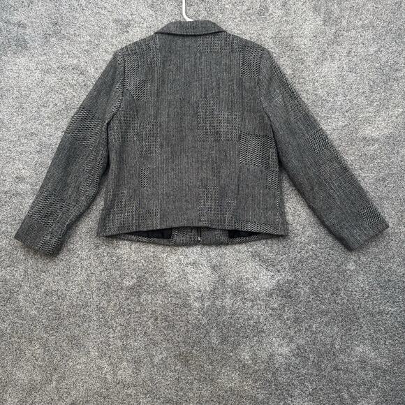 Christopher & Banks Zip Jacket Petite M Tweed Herringbone Wool Blend Vintage Y2K - Picture 9 of 9